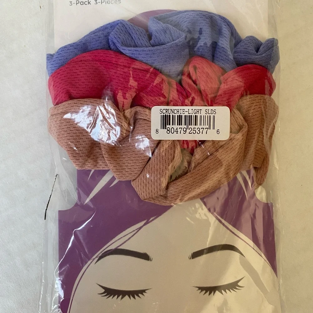 Lug Women's Hair Scrunchies 3-Pack Light Solids New